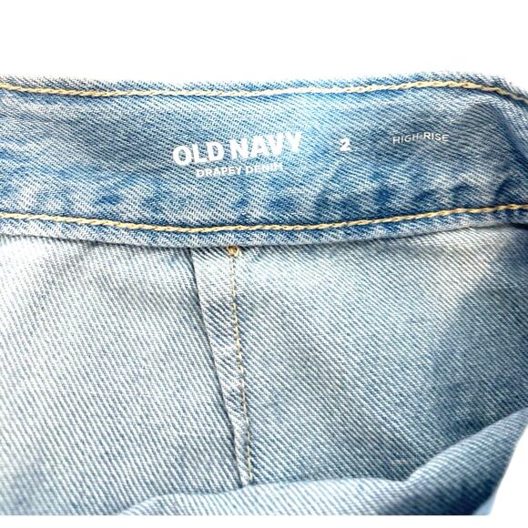 Old Navy Jean Skirt High Rise Denim Midi Light Wash A-Line Size XS/S - Picture 6 of 8